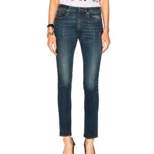 R13 Kate Skinny Jeans in Dark Vintage Blue Made in Italy sz 26 R13W4021-554 (V6